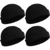 4 Pcs Trawler Beanie Watch Hat Roll Up Edge Skullcap Unisex  clothing wholesale