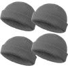 4 Pcs Trawler Beanie Watch Hat Roll Up Edge Skullcap Unisex 