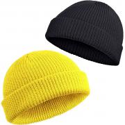 Wholesale 2 Pcs Trawler Beanie Watch Hat Roll Up Edge Skullcap Unisex 