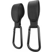 Wholesale 2 Pack Black Leather Style Buggy Clips Pram Clips For Bags 