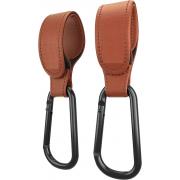 Wholesale 2 Pack Brown Leather Style Buggy Clips Pram Clips For Bags 