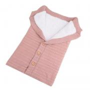 Wholesale Pink New Born Baby Sleeping Bag Swaddle Infant Warm Knitted
