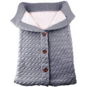Wholesale Grey New Born Baby Sleeping Bag Swaddle Infant Warm Knitted