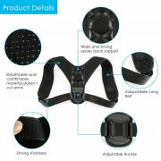 Wholesale Black Unisex Adjustable Magnetic Posture Back Support Brace 
