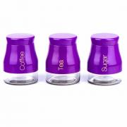 Wholesale Set Of 3 Purple Storage Canisters Tea Coffee Sugar Jars Pots