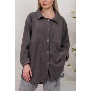 Wholesale Plain Button Up Dipped Hem Shirt