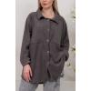 Plain Button Up Dipped Hem Shirt