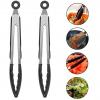 Set Of 2pcs Stainless Steel Cooking Tongs Summer Bbq Salad 