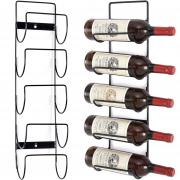 Wholesale 5 Bottle Wine Rack Black Metal Wall Mounted Storage Holder