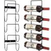 5 Bottle Wine Rack Black Metal Wall Mounted Storage Holder storage wholesale