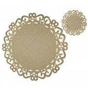 Wholesale Set Of 4 Gold Washable Round Placemats And Coasters For Cups