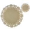 Set Of 4 Gold Washable Round Placemats And Coasters For Cups