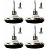  4 X Chrome Feet Leg Glides Castors 4x Insert For Divan Bed