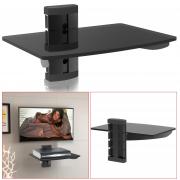 Wholesale 1 Tier Black Glass Floating Wall Mount Shelf Sky Box Game