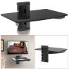 1 Tier Black Glass Floating Wall Mount Shelf Sky Box Game