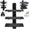 3 Tier Black Glass Floating Wall Mount Shelf Sky Box Game