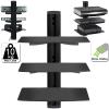 3 Tier Black Glass Floating Wall Mount Shelf Sky Box Game wholesale home furniture