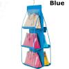 6 Pockets Blue Hanging Organiser Bag Handbag Organiser Shelf wholesale home supplies