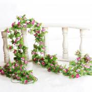 Wholesale Artificial Flower Silk Rose Leaf Garland Vine Ivy Wedding