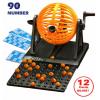 Traditional Family Bingo Game Set With 12 Cards 90 