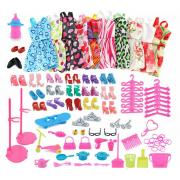 Wholesale 88 Pcs For Barbie Doll Dresses, Shoes, Jewellery Clothes 