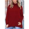 Plain Ruched Frill Roll Neck Tunic Viscose Top