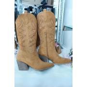 Wholesale Cowgril Embroidered Knee Heel Boot