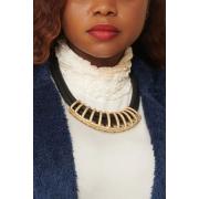 Wholesale Curved Bar Rhinestone Double Wired Necklace