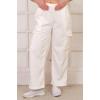 Plain Ribbed Pockets Cargo Trousers