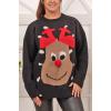 Rudolph Pattern Xmas Ribbed Jumper wholesale giftware