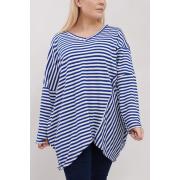 Wholesale Stripe Print Hanky Hem Cotton Top