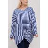 Stripe Print Hanky Hem Cotton Top