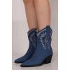 Embroidered Side Zip Square Heel Ankle Boot wholesale boots