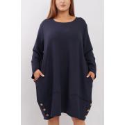 Wholesale Plain Button Detail Hem Cotton Dress