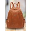Cognac Top Handle Zip Up Pocket Backpack wholesale leather handbags