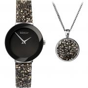 Wholesale Sekonda Seksy Ladies Fashion Sparkle Bracelet Watch And Necklace Gift Set