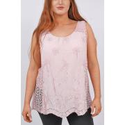 Wholesale Embroidered Paisley Pattern Crochet Top