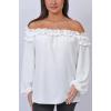 Plain Ruffle Neckline Top