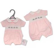 Wholesale Premature Baby Girls Romper With Smocking And Bow - Elephant