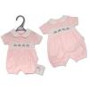 Premature Baby Girls Romper With Smocking And Bow - Elephant