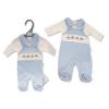 Premature Baby Boys Sleepsuit With Smocking - Elephant