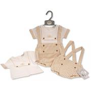 Wholesale Baby Boys Striped Romper Set With Suspenders - Sunrise