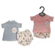 Wholesale Knitted Premature Baby 2 Pieces Set With Collar - Teddy