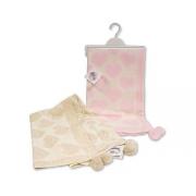 Wholesale Knitted Baby Wrap With Pom-Poms - Hearts