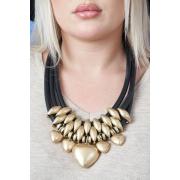 Wholesale Tri Color Bold Gold Mauve Necklace