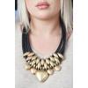Tri Color Bold Gold Mauve Necklace
