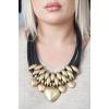 Tri Color Bold Gold Mauve Necklace wholesale necklaces