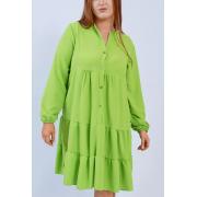 Wholesale Plain Tiered Button Up Flared Shirt Dress