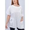 Floral Applique Pattern Pocket Top