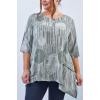 Textured Print Hanky Hem Cotton Top